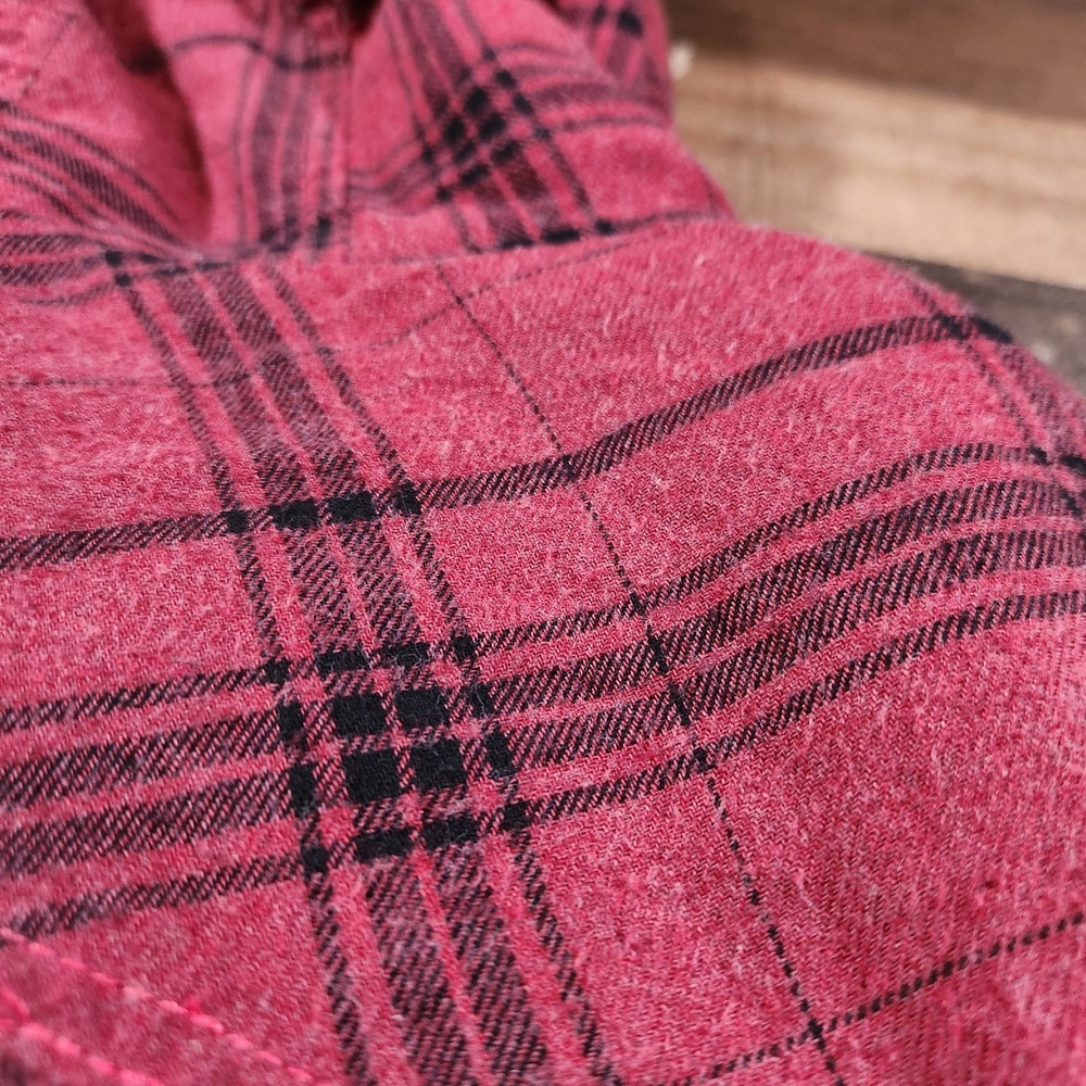 Vintage FMF Racing Jacket Mens XL Red Flannel Plaid Y2K Moto Hooded Coat Quilted - Picture 15 of 16
